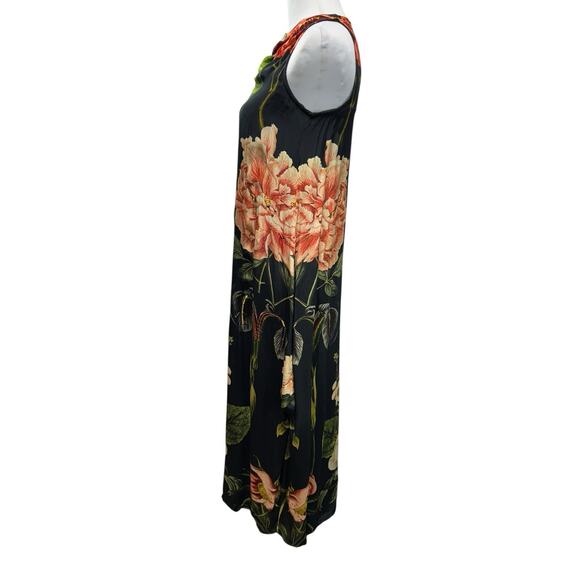 Siddhartha Bansal Halter Maxi Dress Lined Black Floral Sequin Detail Size 2 - Picture 6 of 11